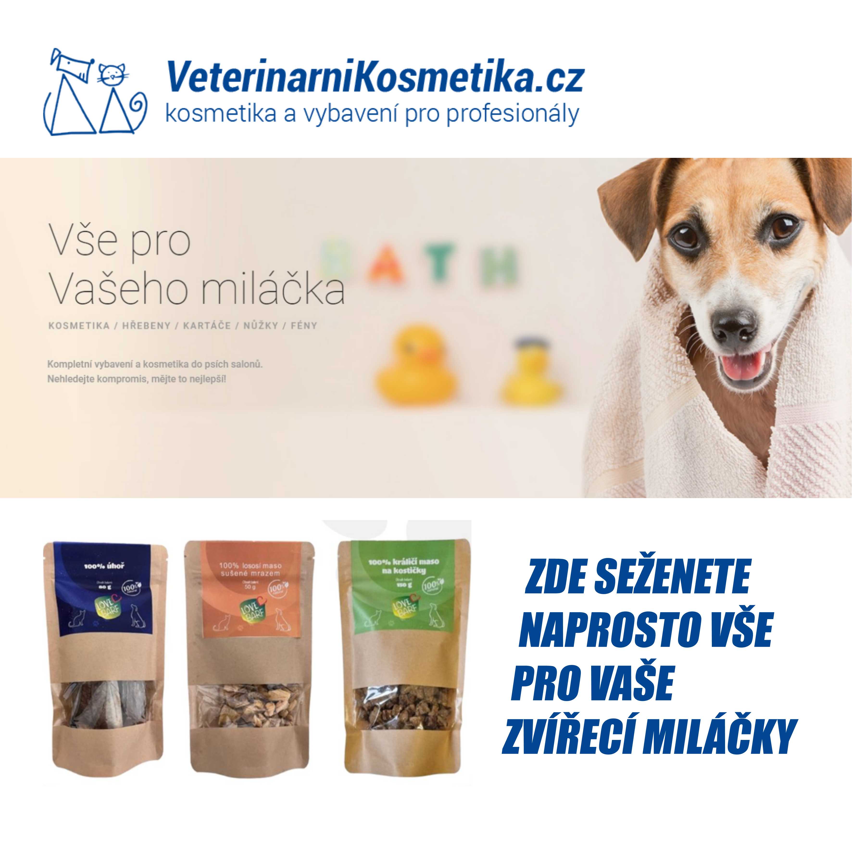 Třetím partnerem je e-shop veterinarnikosmetika.cz